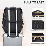 Lekesky Women's 40L Carry On Backpack - Flight Approved, Fits 17" Laptop & Under Seat, Includes 6 Packing Cubes (Black)