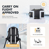 Lekesky Women's 40L Carry On Backpack - Flight Approved, Fits 17" Laptop & Under Seat, Includes 6 Packing Cubes (Black)