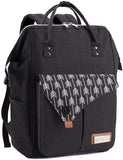 Lekebaby Nappy Changing Bag Backpack - Baby Changing Bag with Portable Changing Mat and Stroller Straps for Mom & Dad, Arrow Print, Black