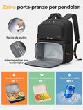 Lekespring Zaino Porta PC Zaino Uomo con Scomparto Pranzo Termico 30L
