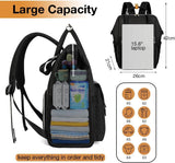 Lekebaby Nappy Changing Bag Backpack - Baby Changing Bag with Portable Changing Mat and Stroller Straps for Mom & Dad, Arrow Print, Black