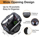 Lekebaby Nappy Changing Bag Backpack - Baby Changing Bag with Portable Changing Mat and Stroller Straps for Mom & Dad, Arrow Print, Black