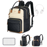 Lekebaby Expandable Diaper Bag Backpack, Black & Cream, 25L–37L