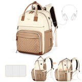 Lekebaby Expandable Diaper Bag Backpack, Cream & Tan, 25L–37L