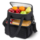 Lekebaby 11.5L Double-Deck Insulated Lunch Bag Black