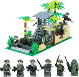 Peppsky WW2 Army Military Weapon Toys, Jungle Wars Sets with 6PCS Soldier Figures Compatible with All Major Brands - Building Block Toy Battle Sets for Kids