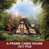 Ponhog A-Frame Cabin Building Set - Wooden House Mini Bricks Toy Display Model Set for Adult and Teen Toy building blocks (1917 Pcs, Not Compatible with Lego)