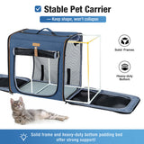 Lekebaby 2-in-1 Double Pet Carrier for Cats & Small Dogs, Blue