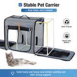 Lekebaby 2-in-1 Double Pet Carrier for Cats & Small Dogs, Gray