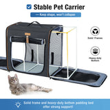 Lekebaby 2-in-1 Double Pet Carrier for Cats & Small Dogs, Black