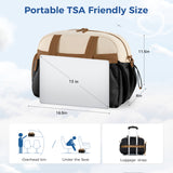 Lekebaby 25L Travel & Gym Duffel Bag with Shoe Compartment, Beige and Brown