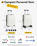 Lekebaby 16 Inch Hard Shell Spinner Suitcase, White