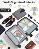 Lekebaby 16 Inch Hard Shell Spinner Suitcase, Silver Gray