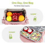 Lekebaby 9.8L Double-Deck Insulated Lunch Bag Pink