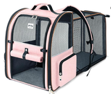 Large Cat Backpack Carrier Expandable Foldable Pet Carrier Backpack for Small Dogs Puppy Medium Cats Fit Up to 18 Lbs for Travel, Hiking,Pink
