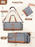 Lekebaby 60L Travel Duffel Bag Striped