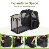 Lekebaby Expandable Pet Carrier Backpack for Cats & Small Dogs, Black