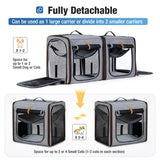 Lekebaby 2-in-1 Double Pet Carrier for Cats & Small Dogs, Gray