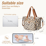 Lekebaby Large Capacity Quilted Diaper Bag with Changing Pad Animal