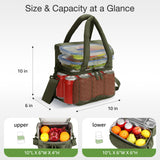 Lekebaby 9.8L Double-Deck Insulated Lunch Bag Green