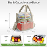Lekebaby 11.5L Double-Deck Insulated Lunch Bag Beige