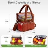 Lekebaby 11.5L Double-Deck Insulated Lunch Bag Rust Red