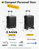 Lekebaby 16 Inch Hard Shell Spinner Suitcase, Black