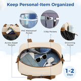 Lekebaby 25L Travel & Gym Duffel Bag with Shoe Compartment, Beige and Brown