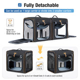 Lekebaby 2-in-1 Double Pet Carrier for Cats & Small Dogs, Black