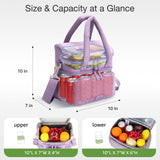 Lekebaby 11.5L Double-Deck Insulated Lunch Bag Purple