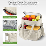 Lekebaby 11.5L Double-Deck Insulated Lunch Bag Beige