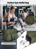 Lekebaby 39L Travel & Gym Duffel Bag with Shoe Compartment, Green
