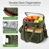 Lekebaby 9.8L Double-Deck Insulated Lunch Bag Green