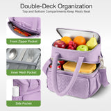Lekebaby 11.5L Double-Deck Insulated Lunch Bag Purple
