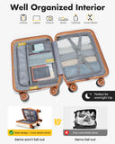 Lekebaby 16 Inch Hard Shell Spinner Suitcase, Cream & Tan