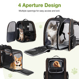 Lekebaby XL Expandable Pet Carrier Backpack for Cats & Small Dogs, Black