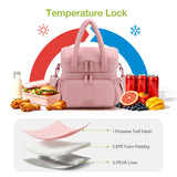Lekebaby 9.8L Double-Deck Insulated Lunch Bag Pink
