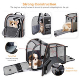 Lekebaby Expandable Pet Carrier Backpack for Cats & Small Dogs, Gray