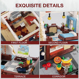 Ponhog A-Frame Cabin Building Set - Wooden House Mini Bricks Toy Display Model Set for Adult and Teen Toy building blocks (1917 Pcs, Not Compatible with Lego)