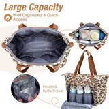 Lekebaby Large Capacity Quilted Diaper Bag with Changing Pad Animal