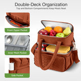 Lekebaby 11.5L Double-Deck Insulated Lunch Bag Rust Red