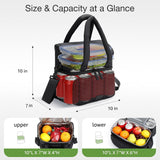 Lekebaby 11.5L Double-Deck Insulated Lunch Bag Black