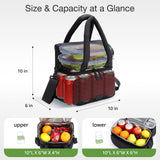 Lekebaby 9.8L Double-Deck Insulated Lunch Bag Black