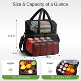 Lekebaby 16.4L Double-Deck Insulated Lunch Bag Black