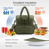 Lekebaby 9.8L Double-Deck Insulated Lunch Bag Green