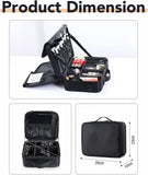 Lekebaby Makeup Case Waterproof Makeup Train Case Cosmetic Bag with Adjustable Dividers, Travel Makeup Bag, Black