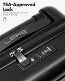 Lekebaby 20 Inch Hard Shell Spinner Suitcase, Black, 35L