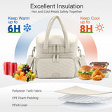 Lekebaby 11.5L Double-Deck Insulated Lunch Bag Beige