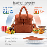 Lekebaby 11.5L Double-Deck Insulated Lunch Bag Rust Red