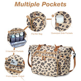 Lekebaby Large Capacity Quilted Diaper Bag with Changing Pad Animal